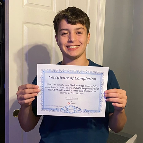 Udemy certificate of completion.